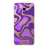 PrintiFy Samsung Galaxy J4 Plus ile Uyumlu Kapak Renkli Desen F Mor Tasarımlı 1mm Fit Şeffaf Silikon Kılıf