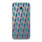 PrintiFy Samsung Galaxy J4+ Plus ile Uyumlu Nazar Boncuğu 4 Kamera Korumalı Şeffaf Silikon Kılıf
