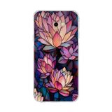 PrintiFy Samsung Galaxy J4+ Plus ile Uyumlu Vitray Sessiz Lotus Tasarımlı Şeffaf Silikon Kılıf