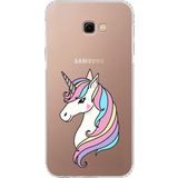 PrintiFy Samsung Galaxy J4 Plus Uyumlu Kamera Korumalı Kapak Unicorn Tasarımlı Şeffaf Kılıf