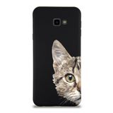 Printify Samsung Galaxy J4 Plus Uyumlu Lansman Kılıf Catface Tasarımlı Içi Kadife Kapak-Siyah