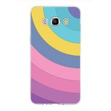 PrintiFy Samsung Galaxy J5 2016 ile Uyumlu Kapak Renk Cümbüşü B Mor Tasarımlı 1mm Fit Şeffaf Silikon Kılıf