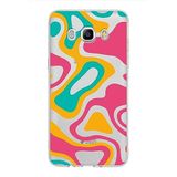PrintiFy Samsung Galaxy J5 2016 ile Uyumlu Kapak Renkli Desen B Turuncu Tasarımlı 1mm Fit Şeffaf Silikon Kılıf