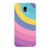 PrintiFy Samsung Galaxy J5 Pro ile Uyumlu Kapak Renk Cümbüşü B Mor Tasarımlı 1mm Fit Şeffaf Silikon Kılıf