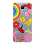 PrintiFy Samsung Galaxy J6 2018 ile Uyumlu 1mm Slim Fit Water Color 5 Baskılı Şeffaf Kılıf