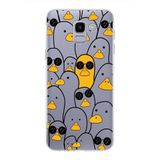 PrintiFy Samsung Galaxy J6 ile Uyumlu Kapak Duck Tasarımlı 1mm Fit Şeffaf Silikon Kılıf