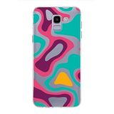 PrintiFy Samsung Galaxy J6 ile Uyumlu Kapak Renkli Desen A Kırmızı Tasarımlı 1mm Fit Şeffaf Silikon Kılıf