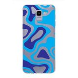 PrintiFy Samsung Galaxy J6 ile Uyumlu Kapak Renkli Desen C Mavi Tasarımlı 1mm Fit Şeffaf Silikon Kılıf