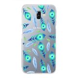 PrintiFy Samsung Galaxy J6 Plus 2018 ile Uyumlu 1mm Slim Fit Nazar Boncuğu 3 Baskılı Şeffaf Kılıf