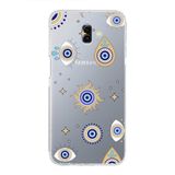 PrintiFy Samsung Galaxy J6 Plus 2018 ile Uyumlu 1mm Slim Fit Nazar Boncuğu 5 Baskılı Şeffaf Kılıf