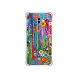 PrintiFy Samsung Galaxy J6 Plus ile Uyumlu Düşlerin Dansı serisi Folklorik Bahçe Tasarımlı Uv Baskılı Köşe Korumalı Antişok Kılıf