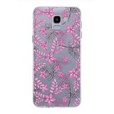 PrintiFy Samsung Galaxy J6 Plus ile Uyumlu Kapak Floral Pembe Tasarımlı 1mm Fit Şeffaf Silikon Kılıf