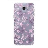 PrintiFy Samsung Galaxy J6 Plus ile Uyumlu Kapak Floral Pudra Tasarımlı 1mm Fit Şeffaf Silikon Kılıf
