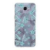 PrintiFy Samsung Galaxy J6 Plus ile Uyumlu Kapak Floral Su Yeşili Tasarımlı 1mm Fit Şeffaf Silikon Kılıf