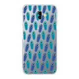 PrintiFy Samsung Galaxy J6+ Plus ile Uyumlu Nazar Boncuğu 4 Kamera Korumalı Şeffaf Silikon Kılıf