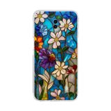 PrintiFy Samsung Galaxy J6+ Plus ile Uyumlu Vitray Mavi Bahar Tasarımlı Şeffaf Silikon Kılıf