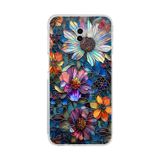 PrintiFy Samsung Galaxy J6+ Plus ile Uyumlu Vitray Mücevher Flora Tasarımlı Şeffaf Silikon Kılıf