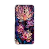 PrintiFy Samsung Galaxy J6+ Plus ile Uyumlu Vitray Sessiz Lotus Tasarımlı Şeffaf Silikon Kılıf