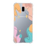 PrintiFy Samsung Galaxy J6 Plus Köşe Korumalı Antişok Kapak Karışık Renkler Tasarımlı Şeffaf Kılıf
