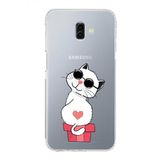 PrintiFy Samsung Galaxy J6 Plus Uyumlu Kamera Korumalı Kapak Coolcat Tasarımlı Şeffaf Kılıf