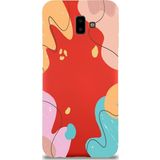 Printify Samsung Galaxy J6 Plus Uyumlu Lansman Kılıf Karışık Renkler Tasarımlı Içi Kadife Kapak-Kırmızı