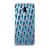 PrintiFy Samsung Galaxy J6+ Plus Uyumlu Nazar Boncuğu 4 Baskılı Şeffaf Köşe Korumalı Antişok Kılıf