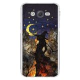 PrintiFy Samsung Galaxy J7 Core ile Uyumlu Vitray Cadı Saati Tasarımlı Şeffaf Silikon Kılıf