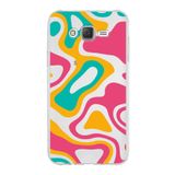 PrintiFy Samsung Galaxy J7 ile Uyumlu Kapak Renkli Desen B Turuncu Tasarımlı 1mm Fit Şeffaf Silikon Kılıf