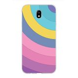 PrintiFy Samsung Galaxy J7 Pro ile Uyumlu Kapak Renk Cümbüşü B Mor Tasarımlı 1mm Fit Şeffaf Silikon Kılıf