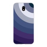 PrintiFy Samsung Galaxy J7 Pro ile Uyumlu Kapak Renk Cümbüşü E Mavi Tasarımlı 1mm Fit Şeffaf Silikon Kılıf