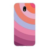 PrintiFy Samsung Galaxy J7 Pro ile Uyumlu Kapak Renk Cümbüşü F Pembe Tasarımlı 1mm Fit Şeffaf Silikon Kılıf