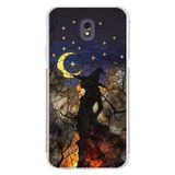 PrintiFy Samsung Galaxy J7 Pro ile Uyumlu Vitray Cadı Saati Tasarımlı Şeffaf Silikon Kılıf