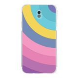 PrintiFy Samsung Galaxy J7 Pro Uyumlu Kamera Korumalı Kapak Renk Cümbüşü B Tasarımlı Şeffaf Kılıf