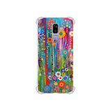 PrintiFy Samsung Galaxy J8 2018 ile Uyumlu Düşlerin Dansı serisi Folklorik Bahçe Tasarımlı Uv Baskılı Köşe Korumalı Antişok Kılıf
