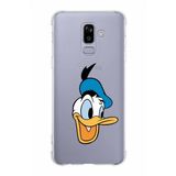 Printify Samsung Galaxy J8 (2018) Köşe Korumalı Antişok Kapak Donald Duck Tasarımlı Şeffaf Kılıf
