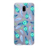 PrintiFy Samsung Galaxy J8 ile Uyumlu 1mm Slim Fit Nazar Boncuğu 3 Baskılı Şeffaf Kılıf