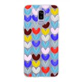 PrintiFy Samsung Galaxy J8 ile Uyumlu 1mm Slim Fit Water Color 1 Baskılı Şeffaf Kılıf