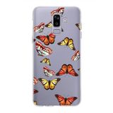 PrintiFy Samsung Galaxy J8 ile Uyumlu 1mm Slim Fit Water Color 2 Baskılı Şeffaf Kılıf