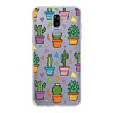 PrintiFy Samsung Galaxy J8 ile Uyumlu 1mm Slim Fit Water Color 4 Baskılı Şeffaf Kılıf