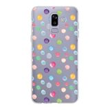PrintiFy Samsung Galaxy J8 ile Uyumlu 1mm Slim Fit Water Color 6 Baskılı Şeffaf Kılıf