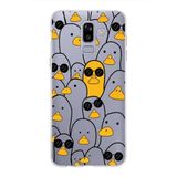 PrintiFy Samsung Galaxy J8 ile Uyumlu Kapak Duck Tasarımlı 1mm Fit Şeffaf Silikon Kılıf