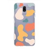 PrintiFy Samsung Galaxy J8 ile Uyumlu Kapak Grunge Tasarımlı 1mm Fit Şeffaf Silikon Kılıf