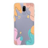 PrintiFy Samsung Galaxy J8 ile Uyumlu Kapak Karışık Renkler Tasarımlı 1mm Fit Şeffaf Silikon Kılıf