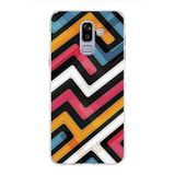 PrintiFy Samsung Galaxy J8 ile Uyumlu Kapak Labirent Grafiti Tasarımlı 1mm Fit Şeffaf Silikon Kılıf