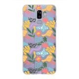 PrintiFy Samsung Galaxy J8 ile Uyumlu Kapak Memphis Desen - 2 Tasarımlı 1mm Fit Şeffaf Silikon Kılıf