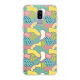 PrintiFy Samsung Galaxy J8 ile Uyumlu Kapak Memphis Desen - 3 Tasarımlı 1mm Fit Şeffaf Silikon Kılıf