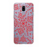 PrintiFy Samsung Galaxy J8 ile Uyumlu Kapak Nostalji Desen - E Tasarımlı 1mm Fit Şeffaf Silikon Kılıf