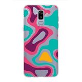 PrintiFy Samsung Galaxy J8 ile Uyumlu Kapak Renkli Desen A Kırmızı Tasarımlı 1mm Fit Şeffaf Silikon Kılıf