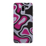 PrintiFy Samsung Galaxy J8 ile Uyumlu Kapak Renkli Desen D Siyah Tasarımlı 1mm Fit Şeffaf Silikon Kılıf