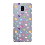 PrintiFy Samsung Galaxy J8 Uyumlu Water Color 6 Baskılı Şeffaf Köşe Korumalı Antişok Kılıf
